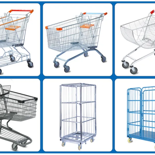 Steel Wire Supermarket Shopping Trolley Cart photo-5