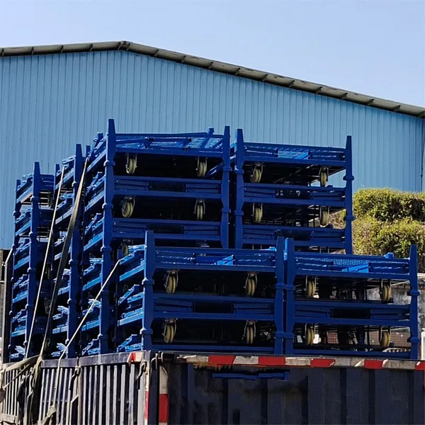 Galvanized Steel Foldable Wire Mesh Cage Trolley for Warehouse Logistics photo-2