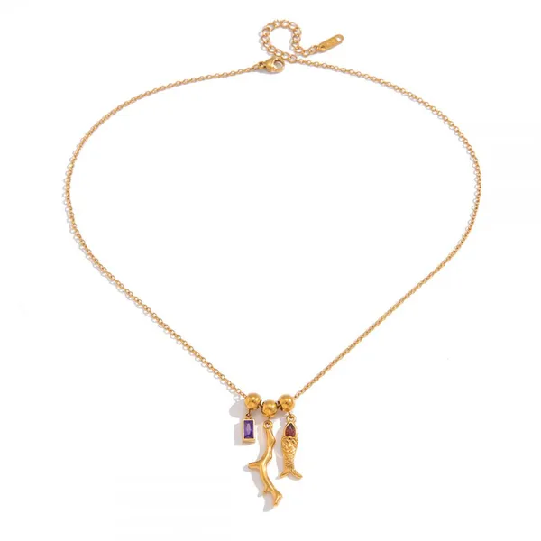 Gold Plated Stainless Steel Dolphin Pendant Necklace for Women Ocean Charm Necklace Waterproof Hypoallergenic Jewelry Wholesale photo-5