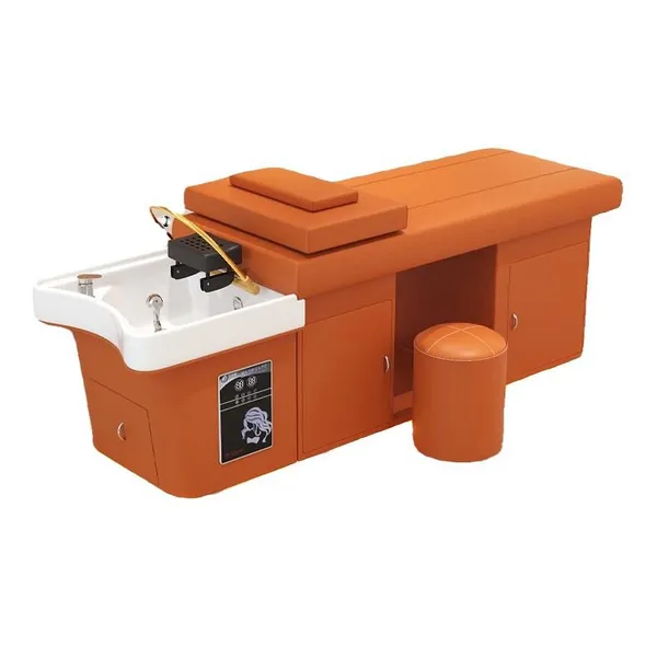 Thai Hair Shampoo Bed With Digital Temperature Control Waterfall Heater 2000W 6L Tank Salon Use photo-2