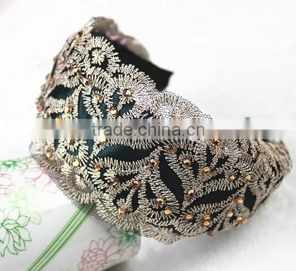 Fabric Lace Wide Fashion Headband Hairband Delicate Women Hair Accessories photo-4