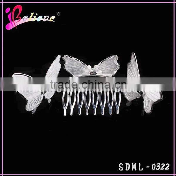 Chinese Manufacturer Metal Butterfly Hair Jewelry Wholesale Hair Comb Butterfly Hair Accessories photo-3