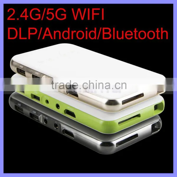 100 Lumens Android 4.4 2.4G/5G Dual-band Wifi Portable Pocket Projector Wifi Projector