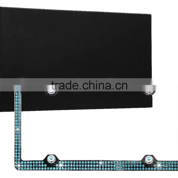Bling License Plate Frame With Screws and Crystal Rhinestone Caps photo-2