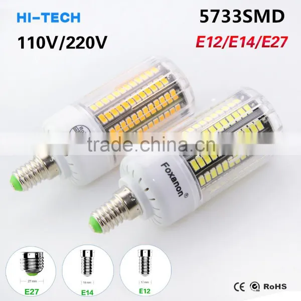 Led Lamp E27 SMD 5733 Brighter Than 5730 SMD Lampada LED Light E14 220V Bombillas LED Corn Bulb Luz E12 110V Lampadas LED Light