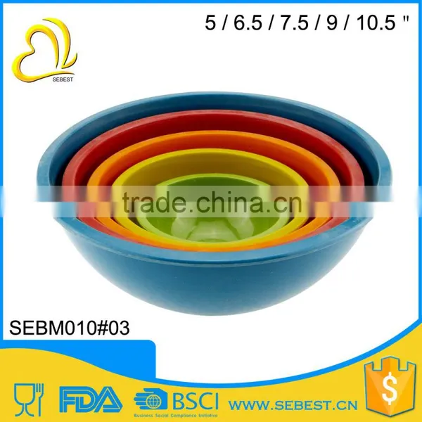 ODM and OEM Cutom Logo Bamboo Round Melamine Mixing Bowl Set Quality Choice photo-2
