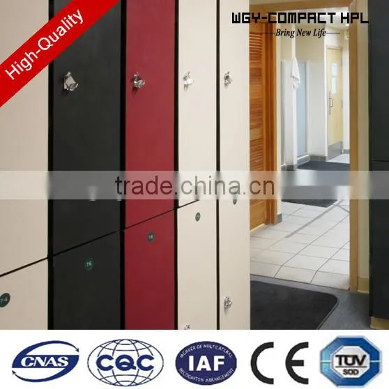 Cheap Price Wooden Color One Door Waterproof Hpl Sports Stadium Locker With Electronic Lock photo-4