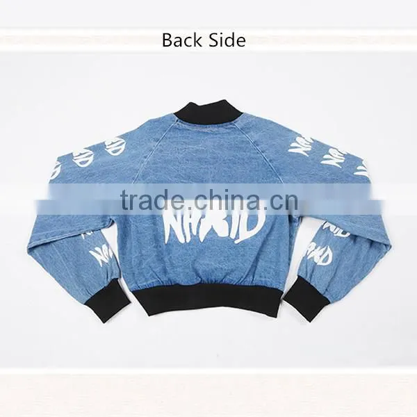 DJ213872 Slim Ladies Apparel New Design Woman Denim Jeans Jacket Woman HOT SELLING 2014 China Wholesale Garment Slim Shape photo-4