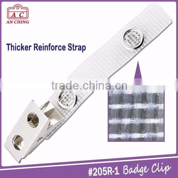 Good Quality Plastic Button Name Badge Clip With Clear Vinyl Strap photo-2