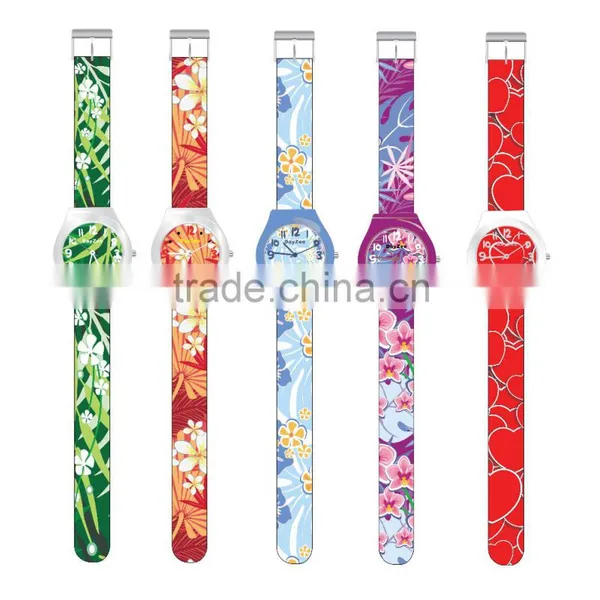 Fashion PVC Band Plastic Watch for Promotion Plastic Ladies Watch Custom Printed Strap Womens Full Printed Plastic Watch photo-4