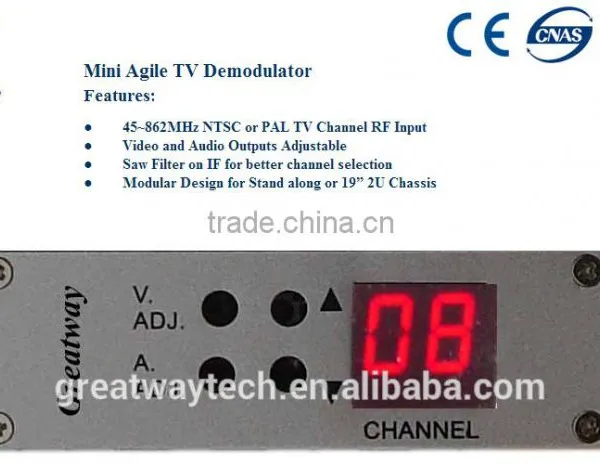 GDM100 CATV, CCTV or Video Surveillance Mini Agile TV Demodulator