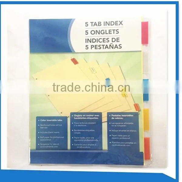 Manila Color 5 Tab Insert A4 Divider