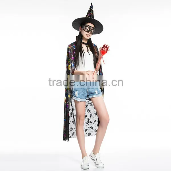 Halloween Cosplay Costume Props Witch Cloak Hat photo-2