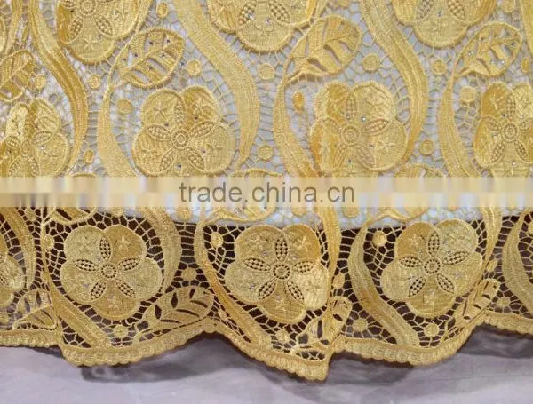 Water Soluble Embroidered Lace Collar Wedding Dress Water Soluble Lace Stock Lace Fabric photo-5
