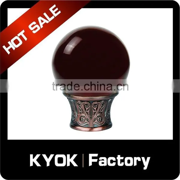 KYOK New Designs Double Curtain Rod Wholesale ,curtain Rods Finails ,crystal Glass Finials for Curtain Rods photo-3