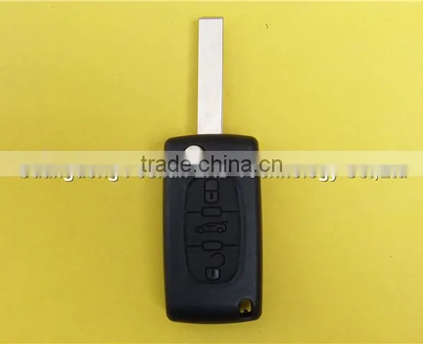 3 Buttons Remote Key Fob Case Replacement Uncut Blade Peugeot 407 CE0523 photo-2