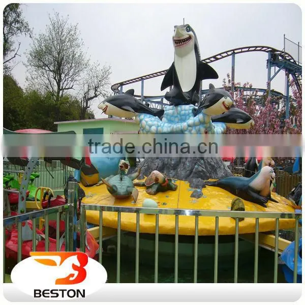 Popular Water Park Games Kids Amusement Equipment Rotating Rides Fight Shark Island for Sale photo-2
