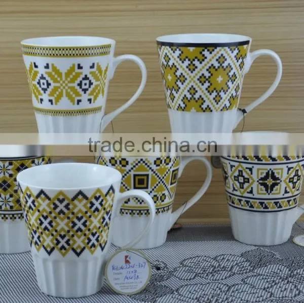 11OZ Palace Flowers Decal Printed Coffee Cups, Shiny Surface New Bone China Mug, KL5004-351 photo-6