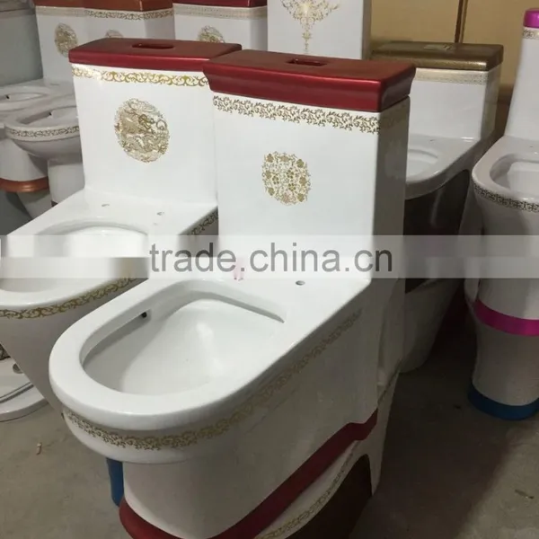 Porcelain Luxury Decorative Flower Gold Enamel Bathroom Design Red Color Quality Choice photo-5