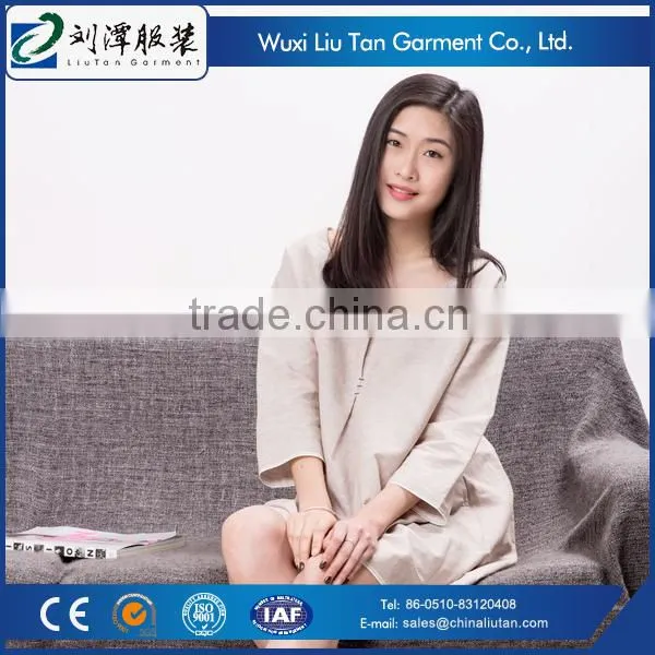 Good Quality Linen Pajama Sleepwear Dress for Women photo-5
