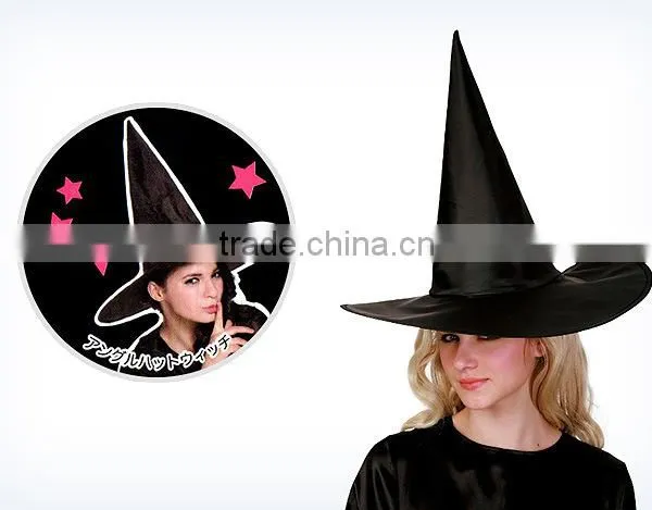 Adult Ladies Black Witch Fancy Dress Costume Accessory Halloween Witches Hat photo-5