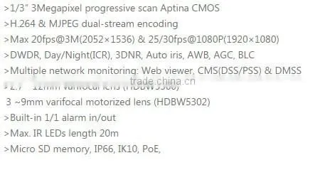 Dahua IPC-HDBW5300 Vandalproof CCTV IP Camera ONVIF 2.7-12mm Varifocal Day/Night Vision IR 20M photo-3