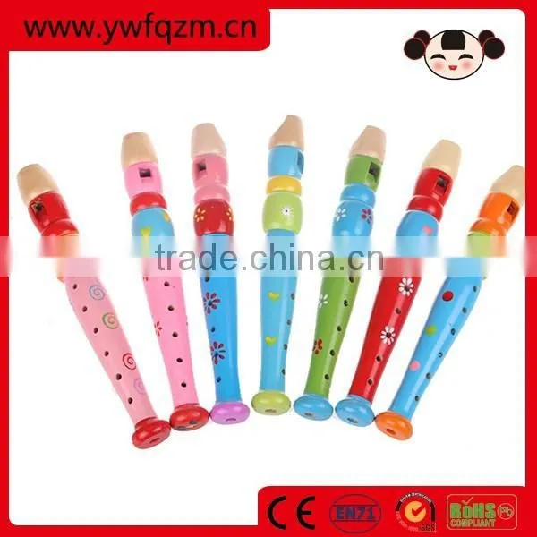 Factory Supply Cheap Colorful Wooden Flute Toy