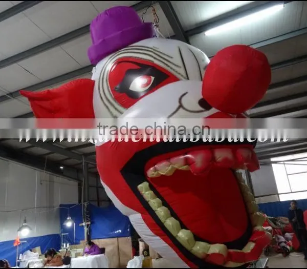 Halloween Decoration Big Hanging Inflatable Clown Head for Sale photo-4