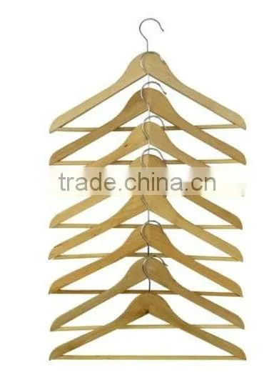 HEAD Set of 8 Curved Clothes Hanger Natural Color Wood photo-3