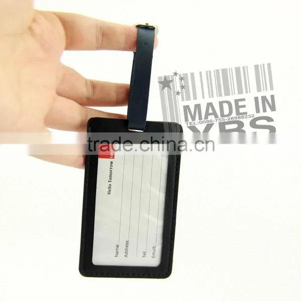 Custom Logo Blank Leather Luggage Tag photo-4