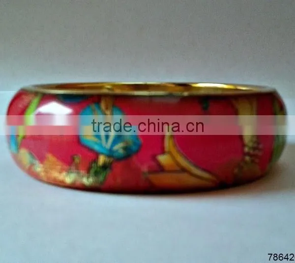Brass Metal Fashion Bangle Bracelet Painted photo-2
