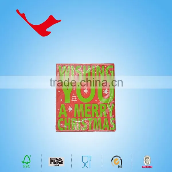 33*33cm,1/4 Folded Christmas Day Custom Printed Decorative Tissue Paper Dinner Napkin,party Supplies Paper Towel