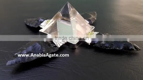 Black Obsidian Arrowhead Agate Energy Generator : Gemstone Agate Crystal Quartz Pyramid : Agate Energy Generator photo-6
