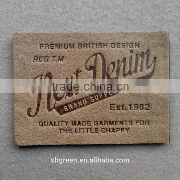 Embossed Bear Logo Leather Label for Suits photo-4