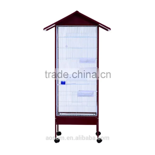 Pawhut Maroon White Metal Parrot Cage photo-2
