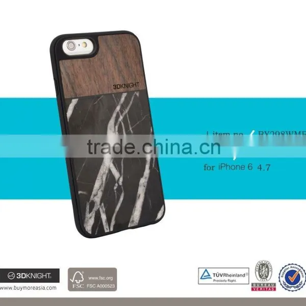 Newest Real Wood TPU Marble Mobile Phone Case For Apple Iphone 6 6s Plus photo-3