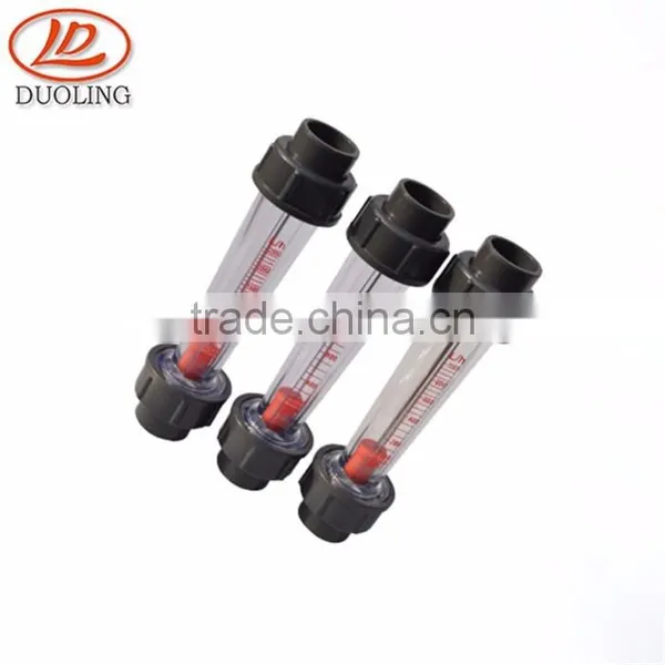 LZS-15S BSP Thread Connection Transparent Tube Plastic Water Flowmeter
