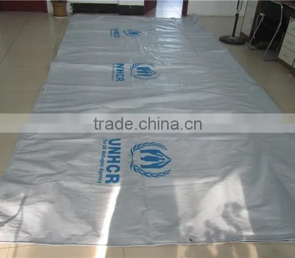 Covering Refugee Tarpaulin, UN Purchasing Relif Tent Tarpaulin, Waterproof LDPE Coated Tarpaulin photo-2
