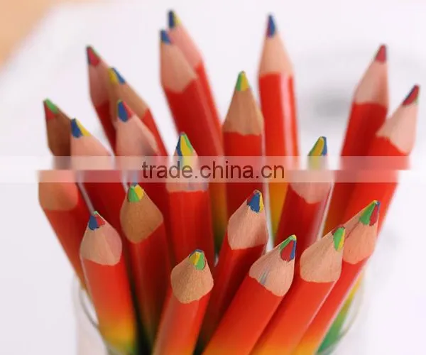 Hot Sales 7inch Triangle Four Color Lead Rainbow Wooden Color Pencils photo-2