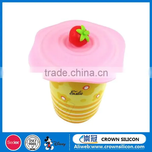 Custom Silicone Coffee Cup Lid, Eco-friendly Cute Shape Silicone Cup Cover photo-3