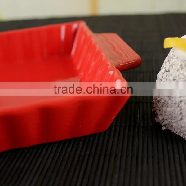 Popular Design Rectangle Shape Ceramic Plate White Porcleain Dinner Plates With Handle photo-3