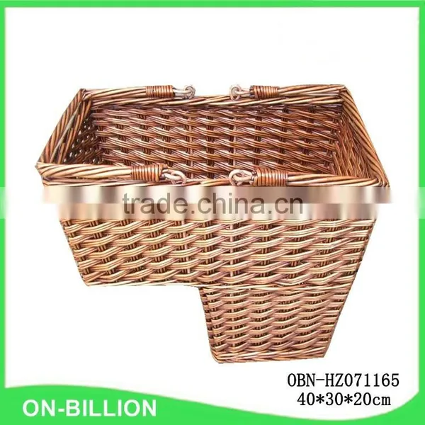 Brown Vintage Wicker Storage Basket for Stair Step photo-2