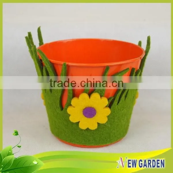 Flannelette Decorative New Colored Metal Watering Can Flower Pot photo-5