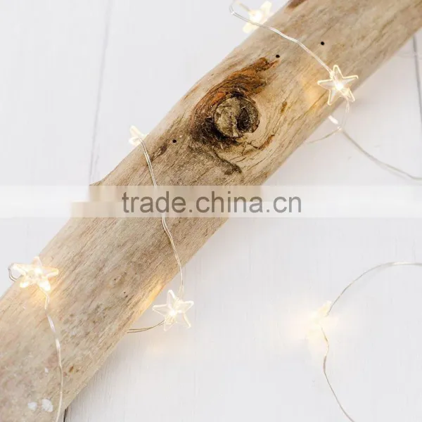 40 Micro Warm White Battery Operated LED Star Christmas Light photo-5