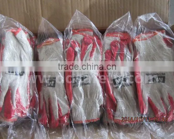 DDSAFETY 10 Gauge Economic Beige T/C Shell Red Latex Coated Work Gloves photo-4