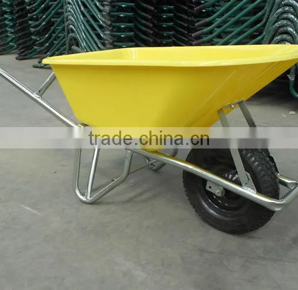 Heavy Duty Plastic Tray Wheelbarrow With Super Strong Chasis