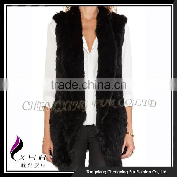 CX-G-B-271C Rex Rabbit Fur Flower Elegant Women Fur Fashion Girl Waistcoat photo-5