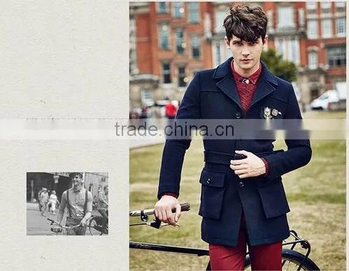 Young Fashion Winter Wool Men Long Coat Design photo-3