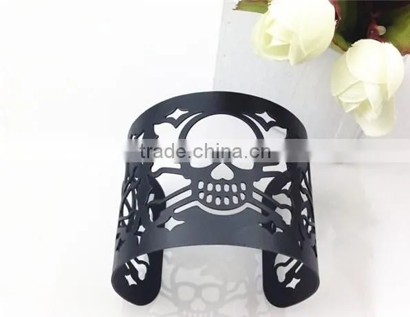 New Product Antique Hollowed Skull Bangle Jewelry Designs for Women photo-3