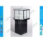 Free Standing Glass Showcase Display Adjustable With Mirror Deck for Jewelry